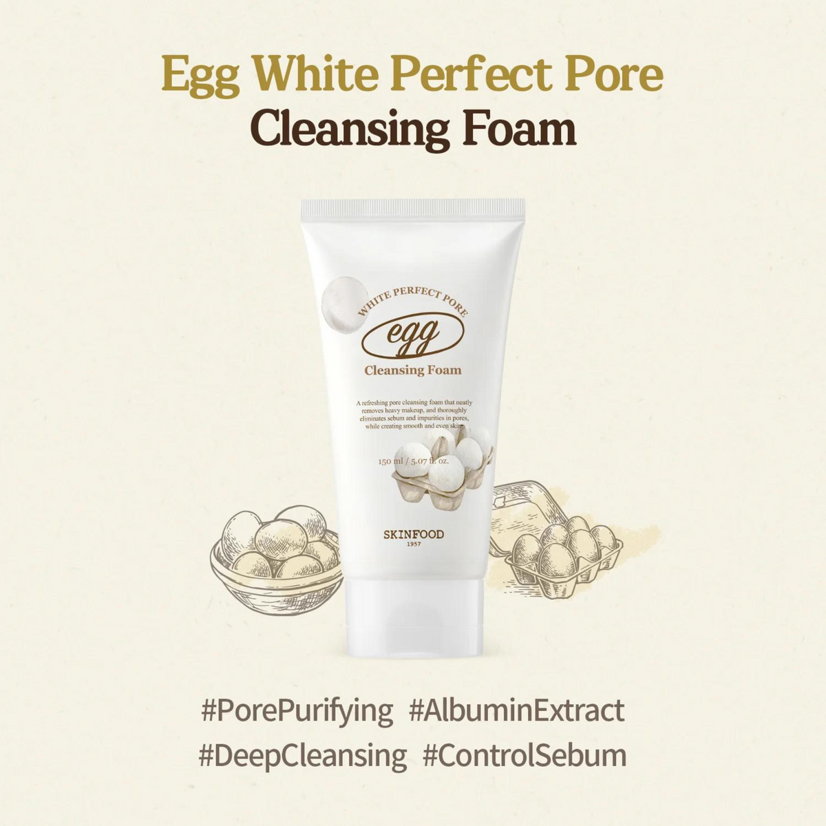 SKINFOOD Egg White Perfect Pore Cleansing Foam lather texture