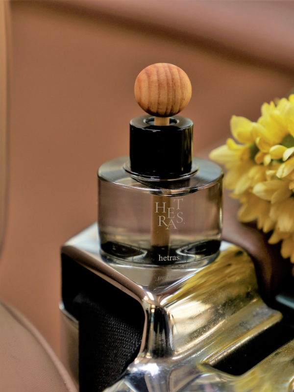 HETRAS Premium Car Diffuser Set bottle with wooden ball diffuser