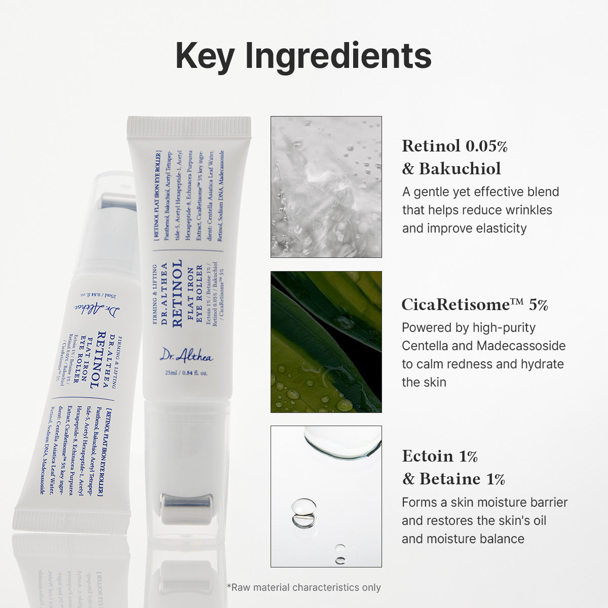 DR.ALTHEA Retinol Flat Iron Eye Roller serum texture swatch
