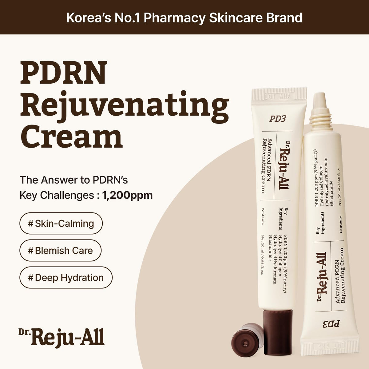 Dr.Reju-All PDRN cream 1200ppm salmon DNA concentration