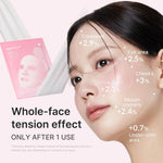 MEDICUBE PDRN Pink Tension Up Mask 4pcs in use