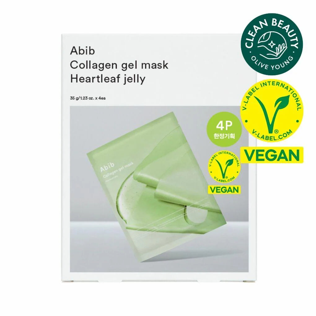 ABIB Masque Gel Collagène Feuilles de Houttuynia 4pcs
