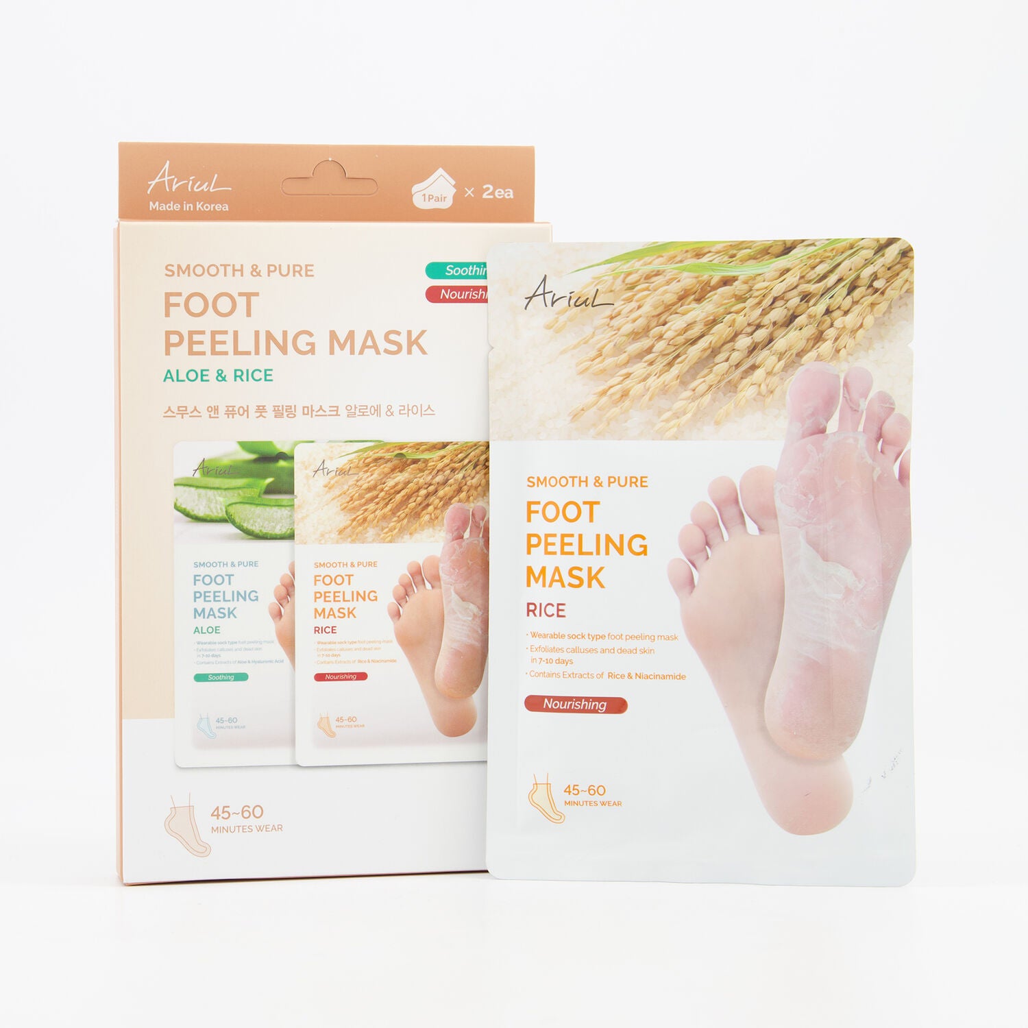 ARIUL Smooth & Pure Foot Peeling Mask Aloe & Rice