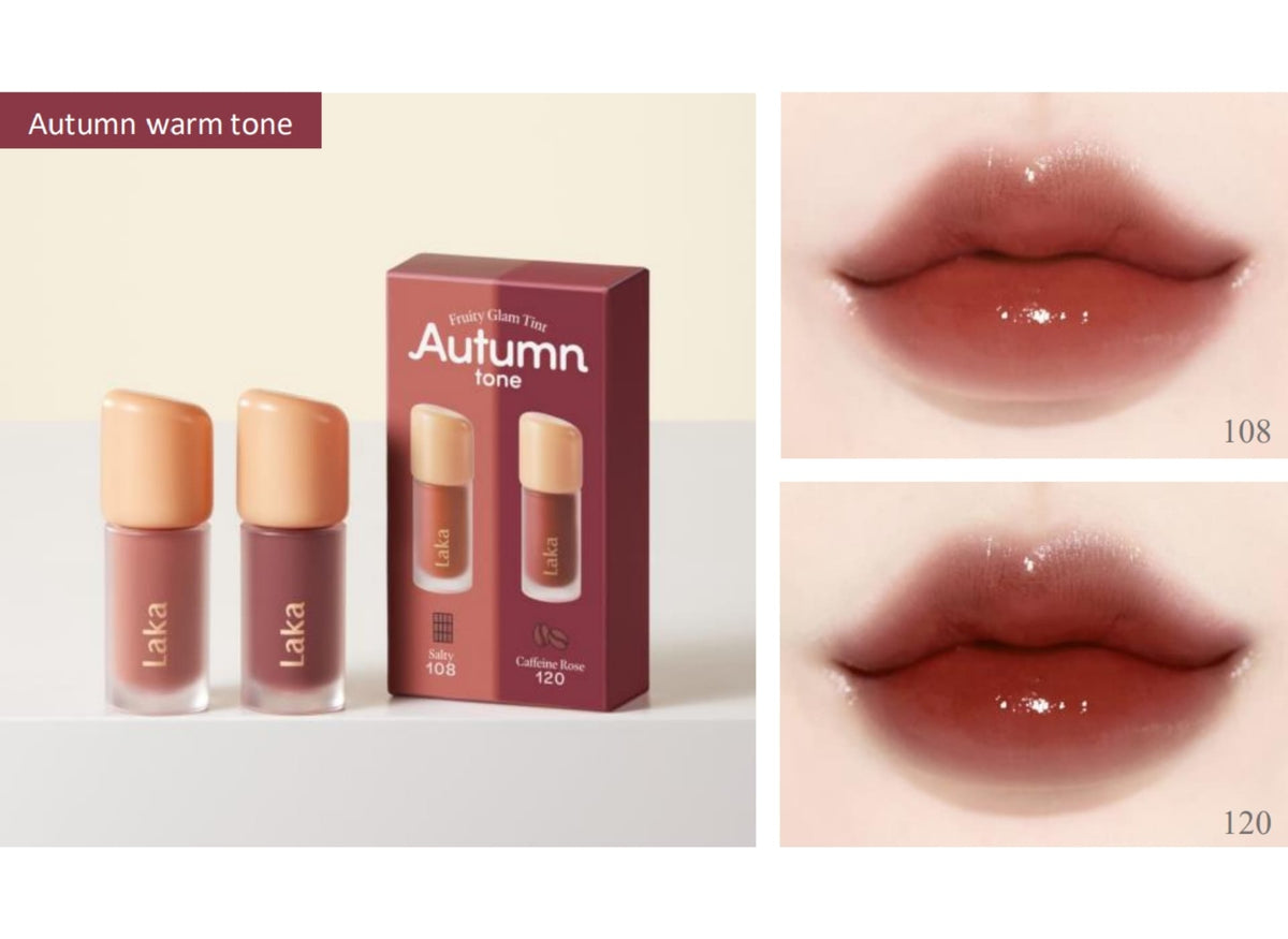 LAKA Fruity Glam Tint Mini Duo Set in use