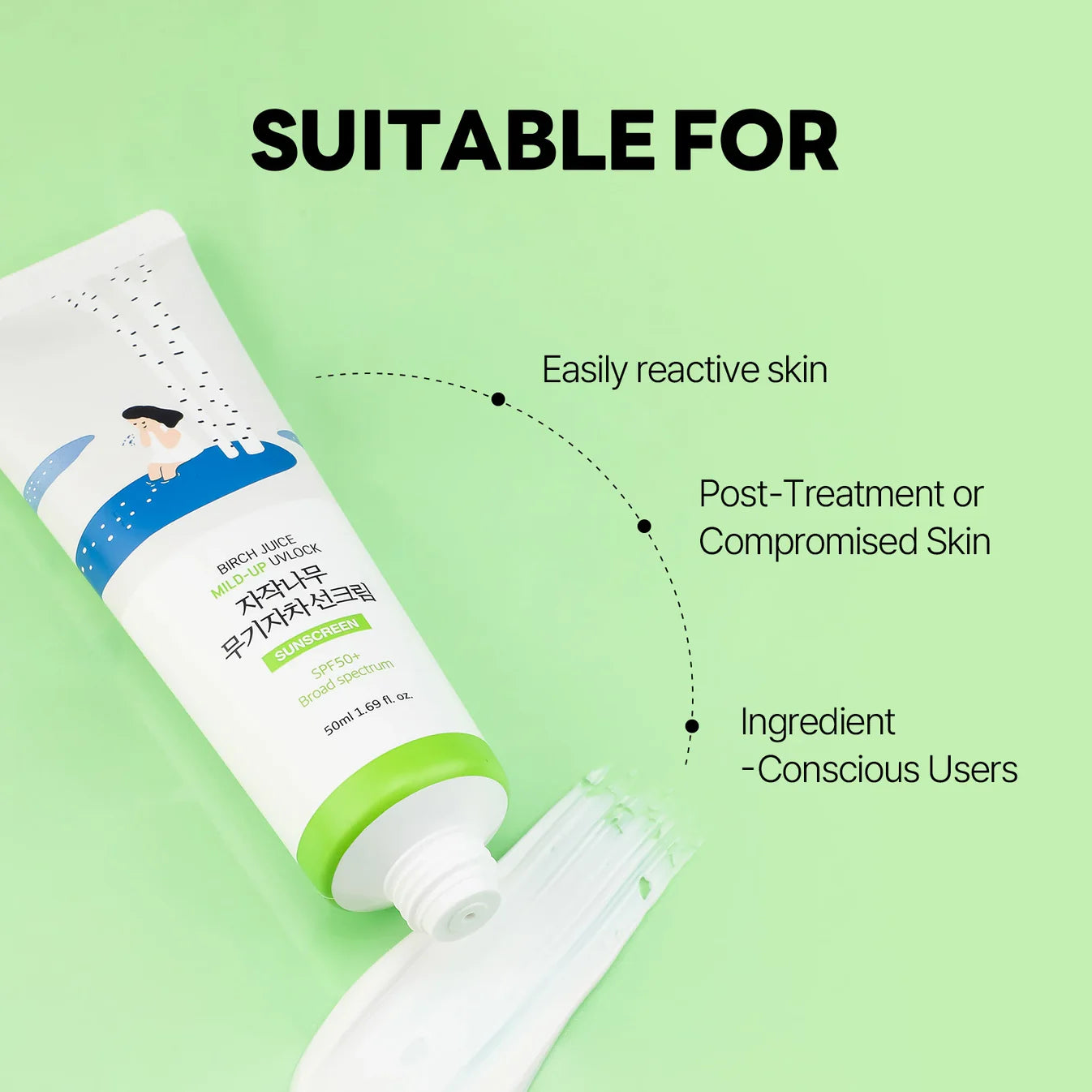 Round Lab Birch Mild-Up Sunscreen UVLock SPF 50+ Broad Spectrum 50ml