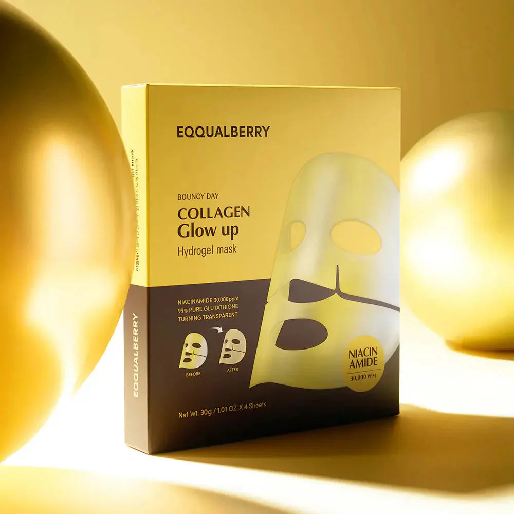 EQQUALBERRY Collagen Glow up Hydrogel Mask - 1 BOX / 4 PCS