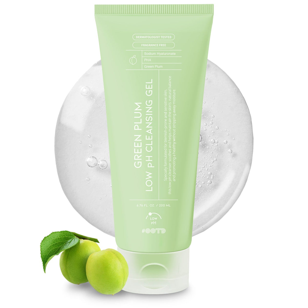 OOTD Green Plum Low pH Cleansing Gel 200ml