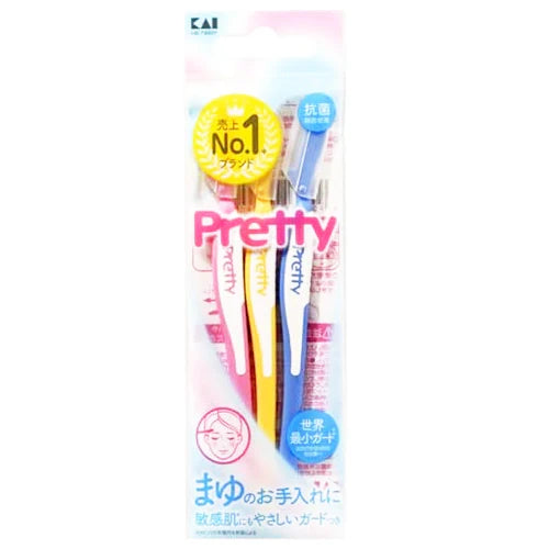 KAI Pretty Regular L Eyebrow Razor 3pcs