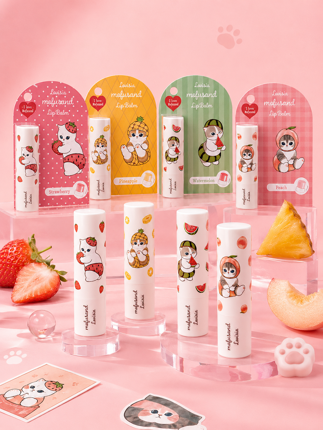 LOVISIA Mofusand Lip Balm twist tube packaging detail