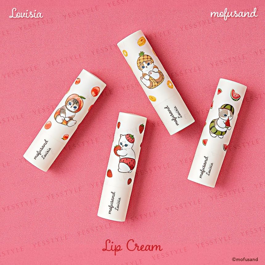 LOVISIA Mofusand Lip Balm four flavour lineup
