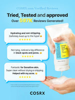 COSRX Low pH Good Morning Gel Cleanser pH 5.0 barrier-friendly formula chart
