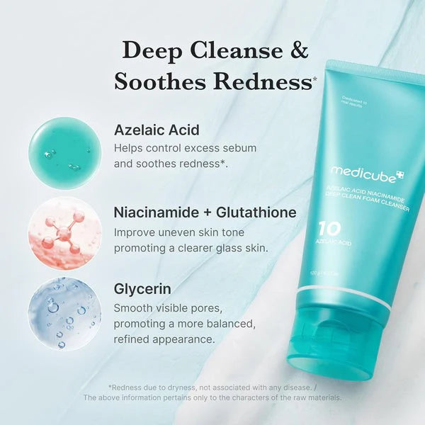 MEDICUBE Azelaic Acid Niacinamide Deep Clean Foam Cleanser 120g