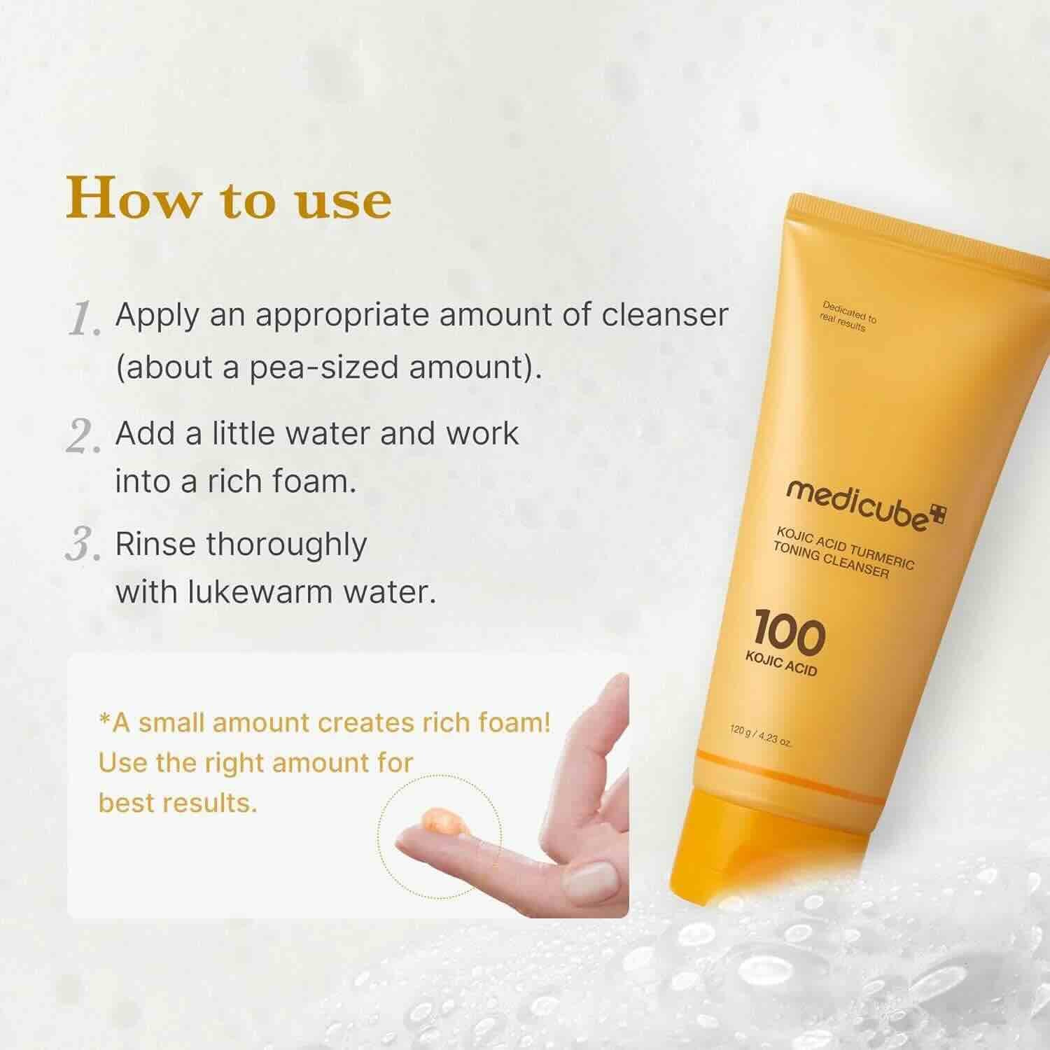 MEDICUBE Kojic Acid Turmeric Toning Cleanser 120g
