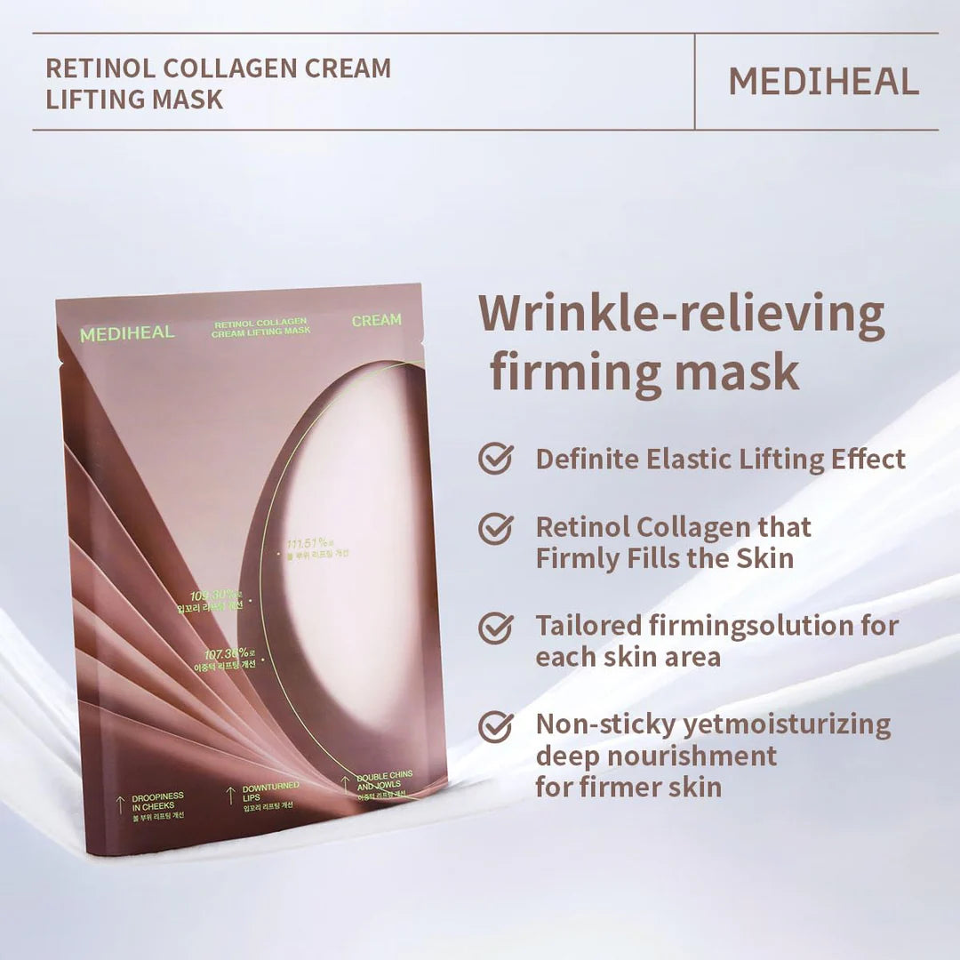 MEDIHEAL Retinol Collagen Cream Lifting Mask 1pc
