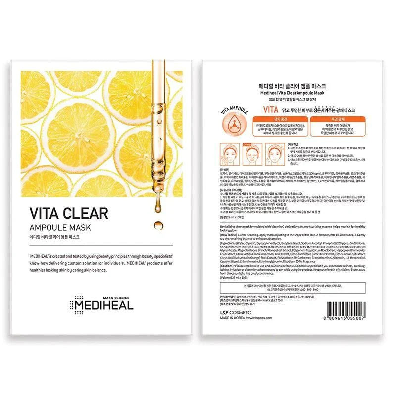 MEDIHEAL Vita Clearing Ampoule Mask 10pcs
