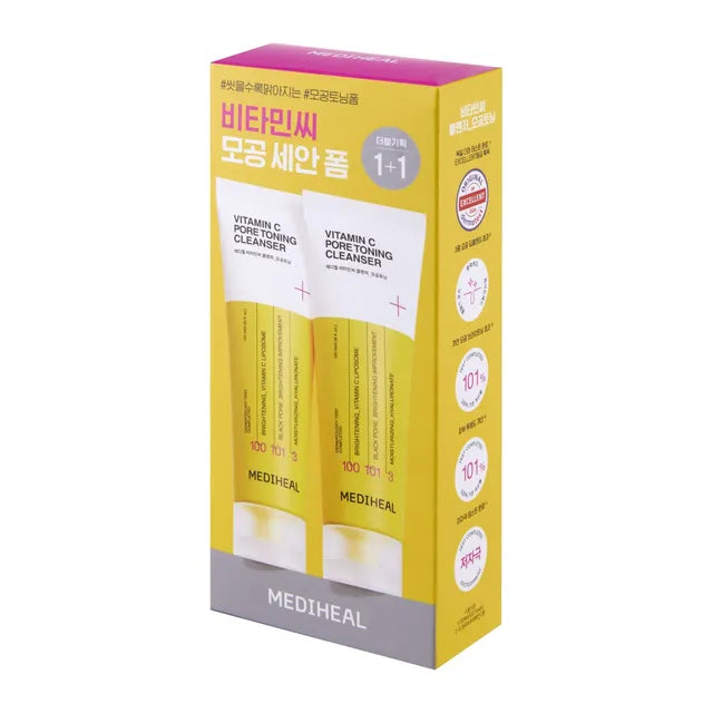 MEDIHEAL Vitamin C Pore Toning Cleanser Set 120mlx2