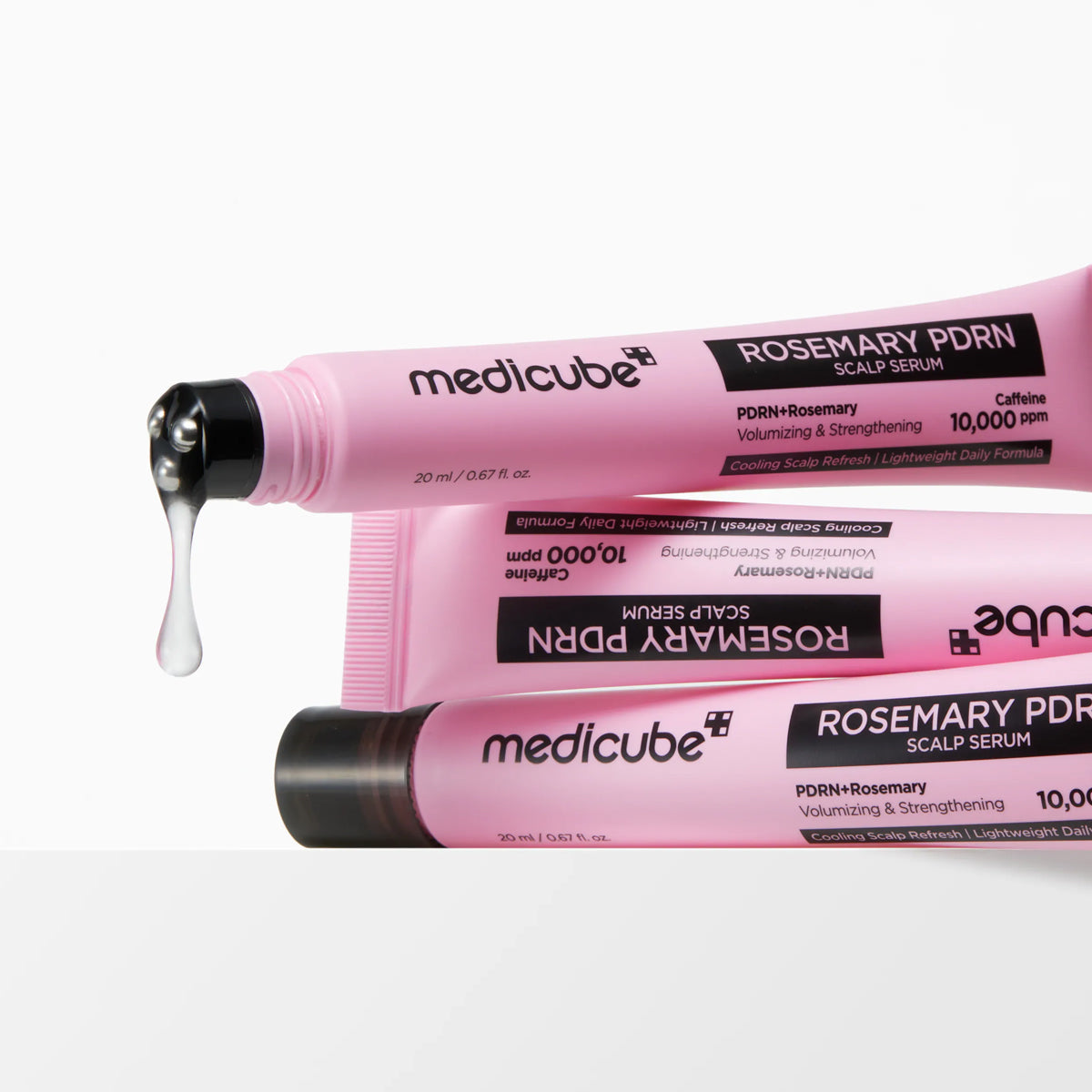 MEDICUBE Rosemary PDRN Scalp Serum applicator tip parting the hair