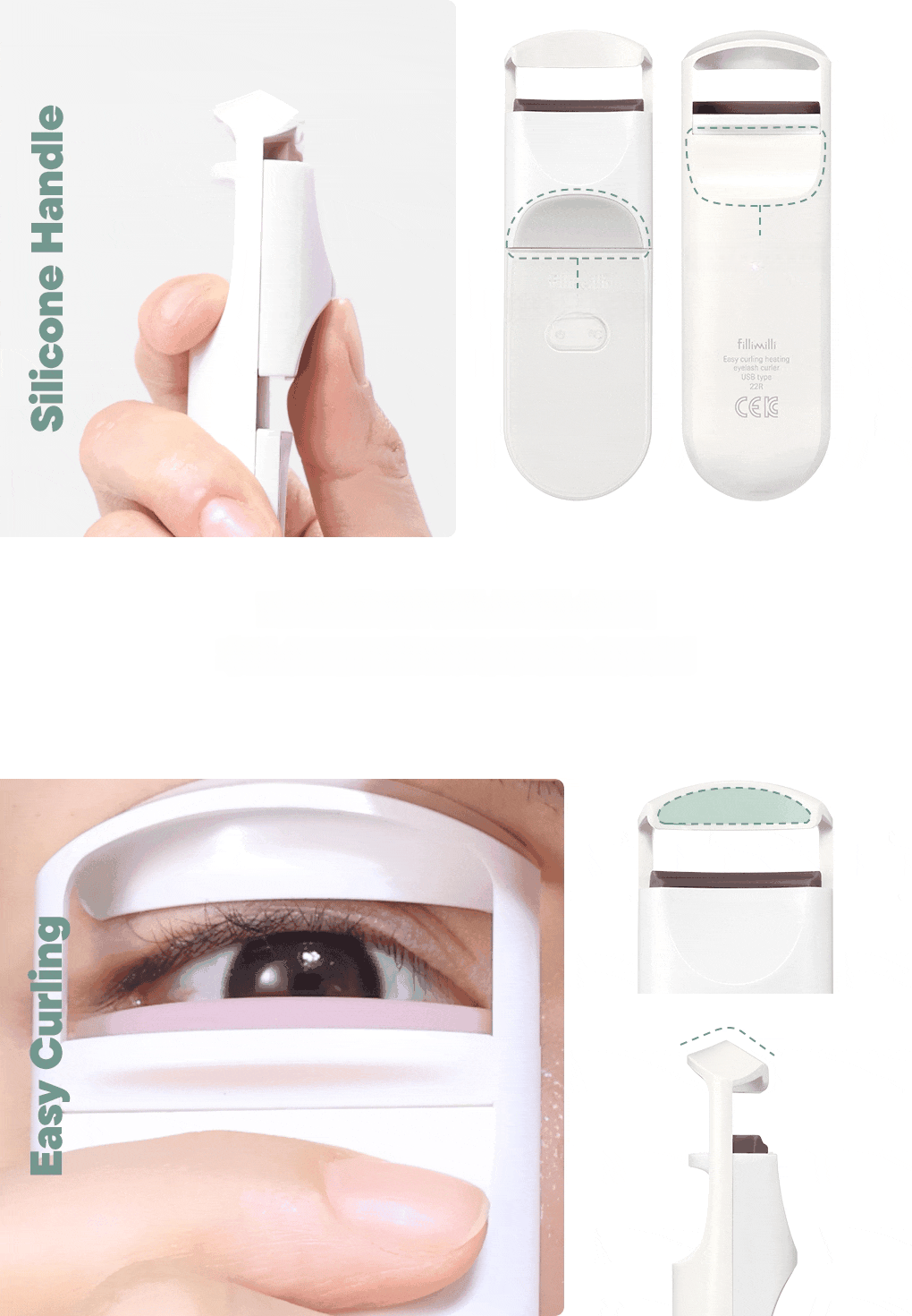 OLIVE YOUNG Fillimilli Easy Curling Heated Eyelash Curler 22R