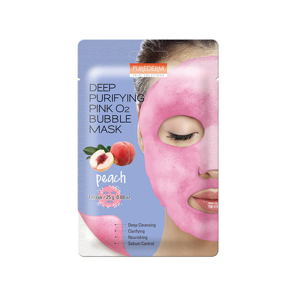 PUREDERM Deep Purifying Pink O2 Bubble Mask Peach