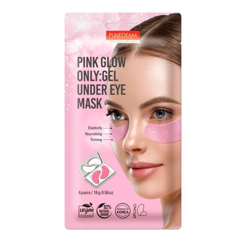 PUREDERM Pink Glow Only Gel Under Eye Mask 6 Pairs