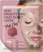 PUREDERM Skin Brightening Mud Sheet Mask PINK CLAY 1pc