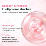 Biodance Collagen Peptide Liposome Bubble Booster patted onto the face