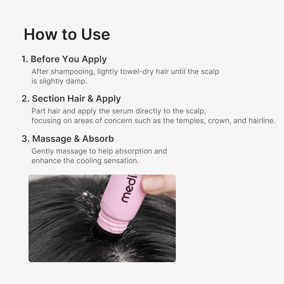 MEDICUBE Rosemary PDRN Scalp Serum how to use steps