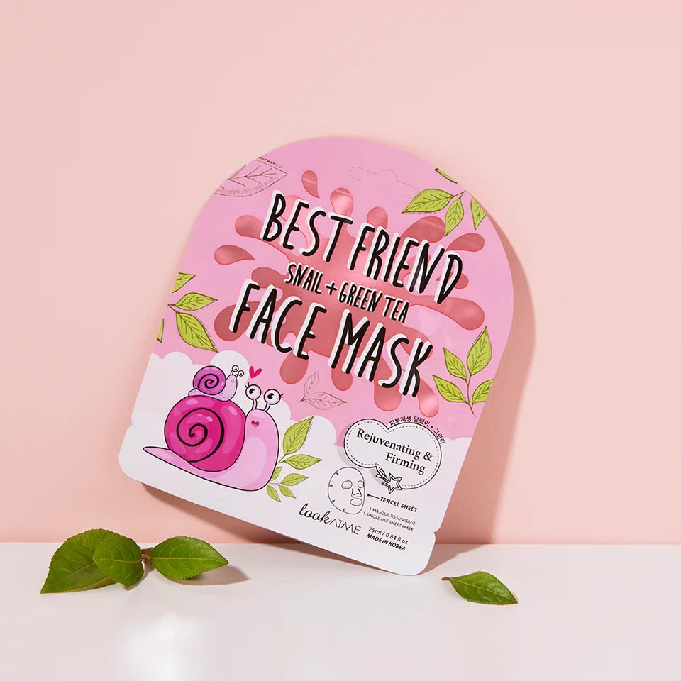 LOOK AT ME Best Friend Snail Green Tea Face Mask product detail