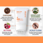 LILYEVE Grow Turn Exosome Brush Ampoule applied along the scalp part