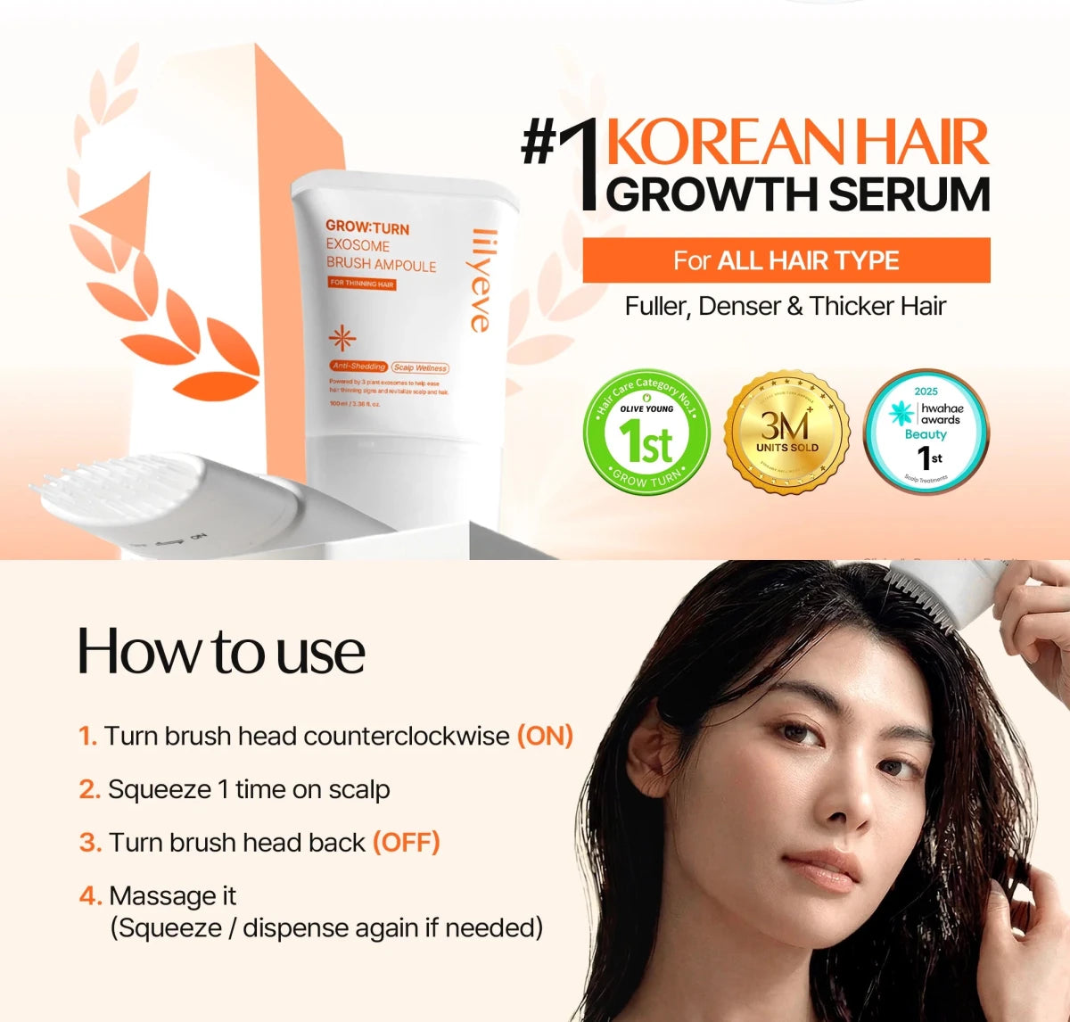 LILYEVE Grow Turn Exosome Brush Ampoule nano-exosome key ingredients