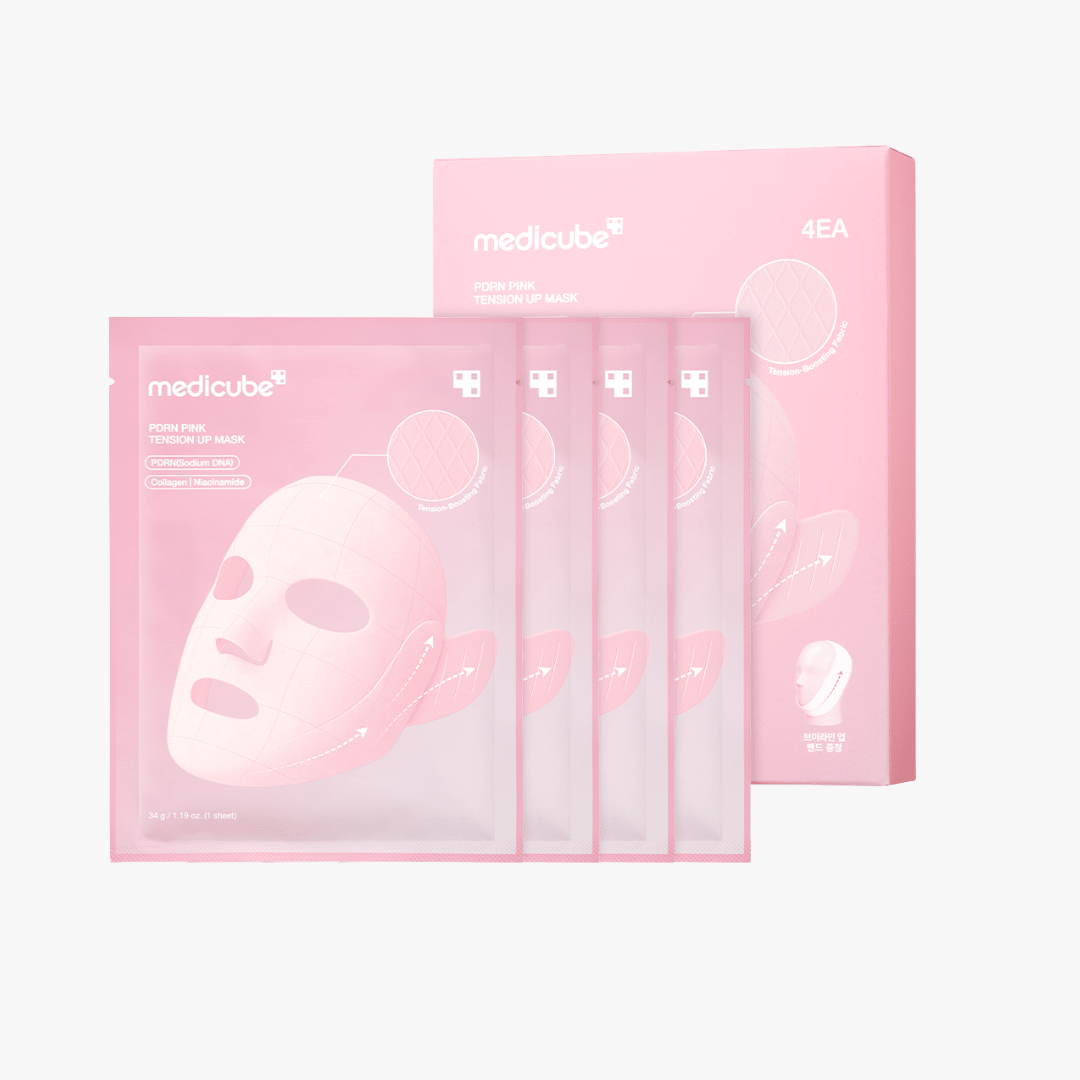 MEDICUBE PDRN Pink Tension Up Mask 4pcs packaging
