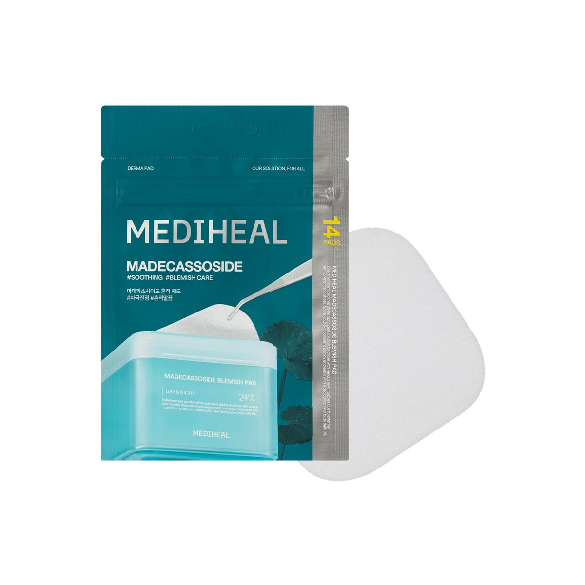 MEDIHEAL Madecassoside Pad zipper pouch 14pcs packaging
