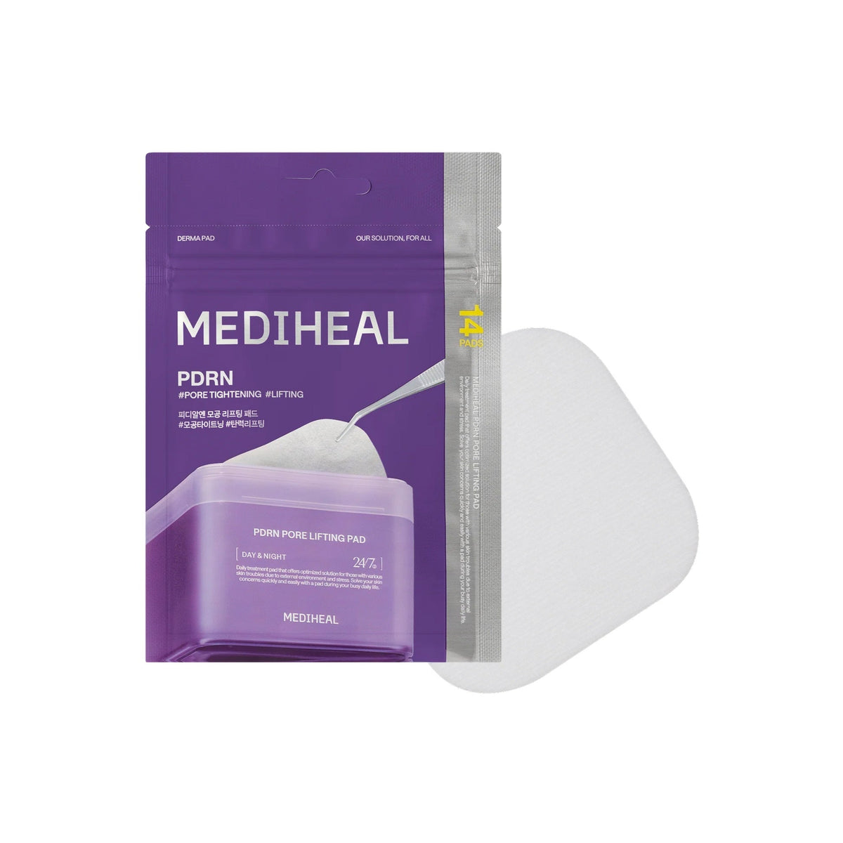 MEDIHEAL PDRN Lifting Pad zipper pouch 14pcs packaging