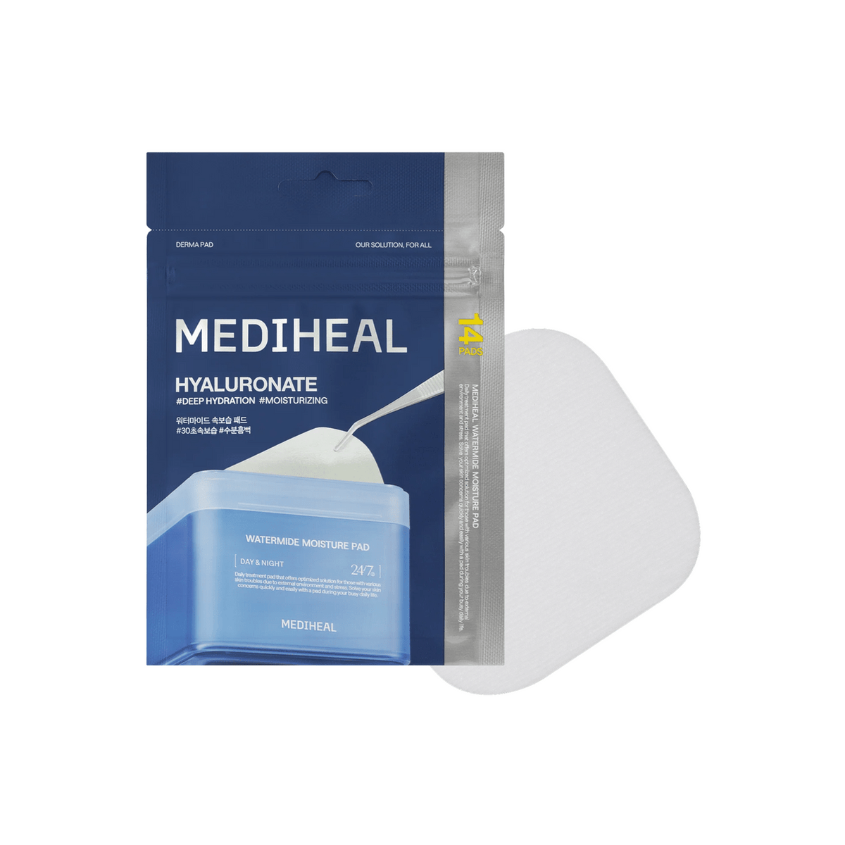 MEDIHEAL Watermide Moisture Pad zipper pouch 14pcs packaging