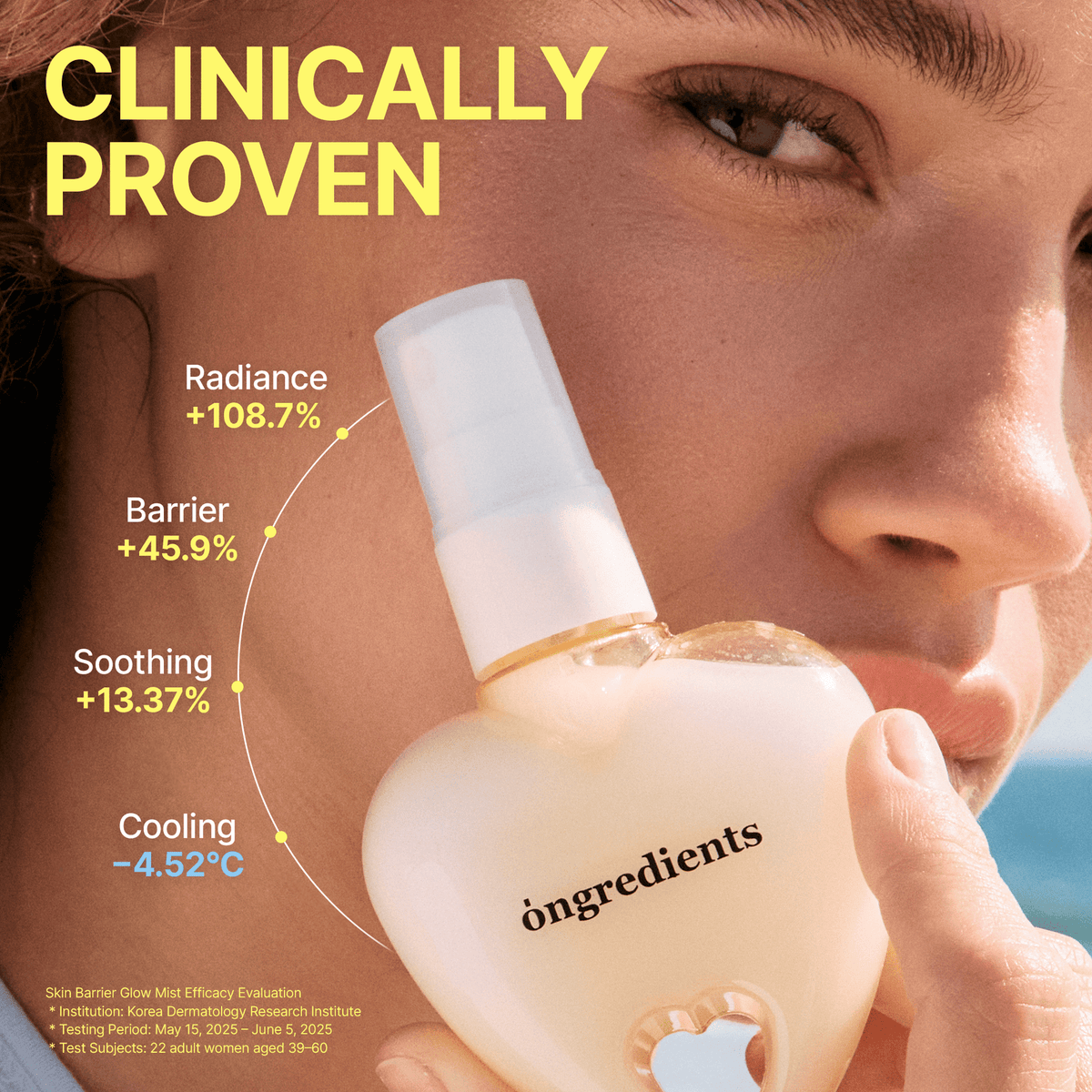 ONGREDIENTS Skin Barrier Glow Mist Heart Edition packaging