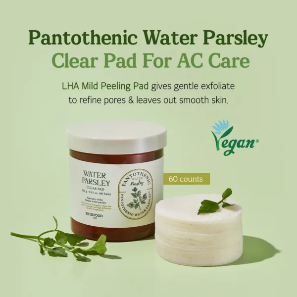 SKINFOOD Pantothenic Water Parsley Clear Pad 60pcs