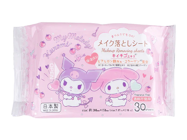 DAISO Makeup Removing Sheet Kuromi & My Melody 30 sheets