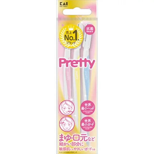 KAI Eyebrow Razor Pretty Slim L 3pcs