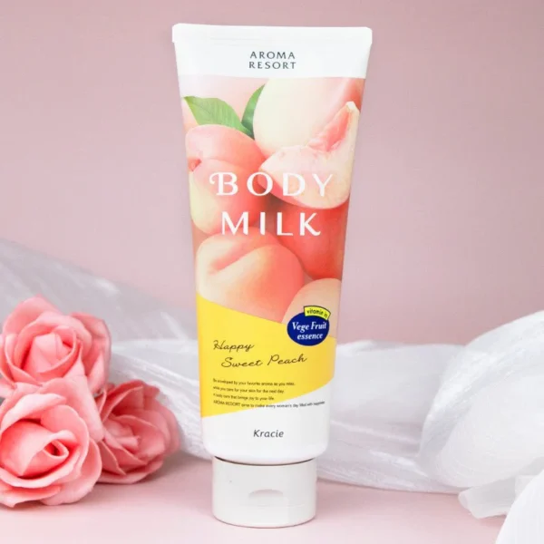 KRACIE Aroma Resort Body Milk Happy Sweet Peach