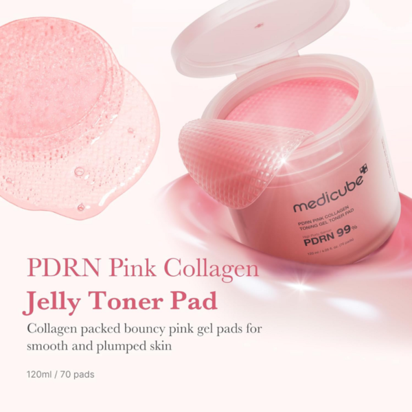 MEDICUBE PDRN Pink Collagen Toning Gel Toner Pad 120ml -70pads