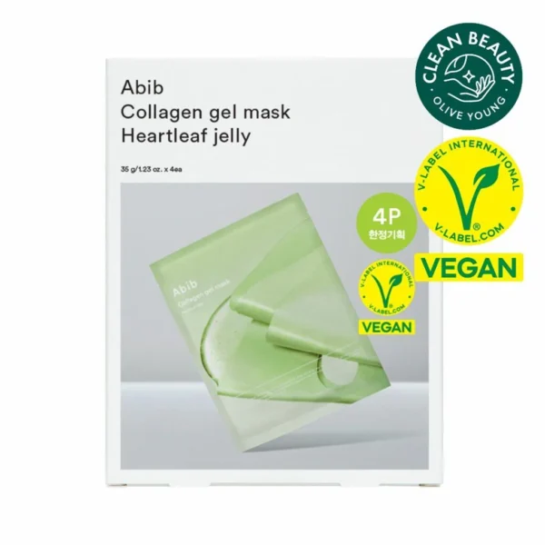 ABIB Masque Gel Collagène Feuilles de Houttuynia 4pcs