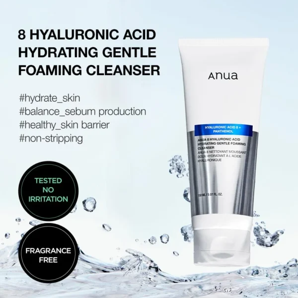 ANUA 8 Hyaluronic Acid Hydrating Gentle Foaming Cleanser 150ml