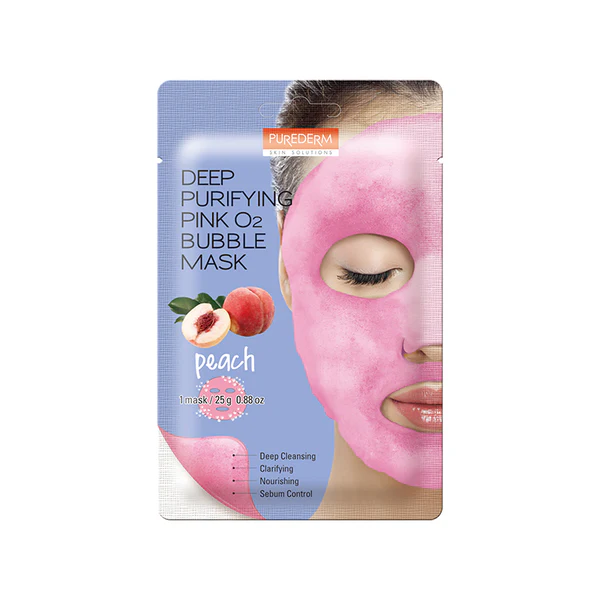 PUREDERM Deep Purifying Pink O2 Bubble Mask Peach